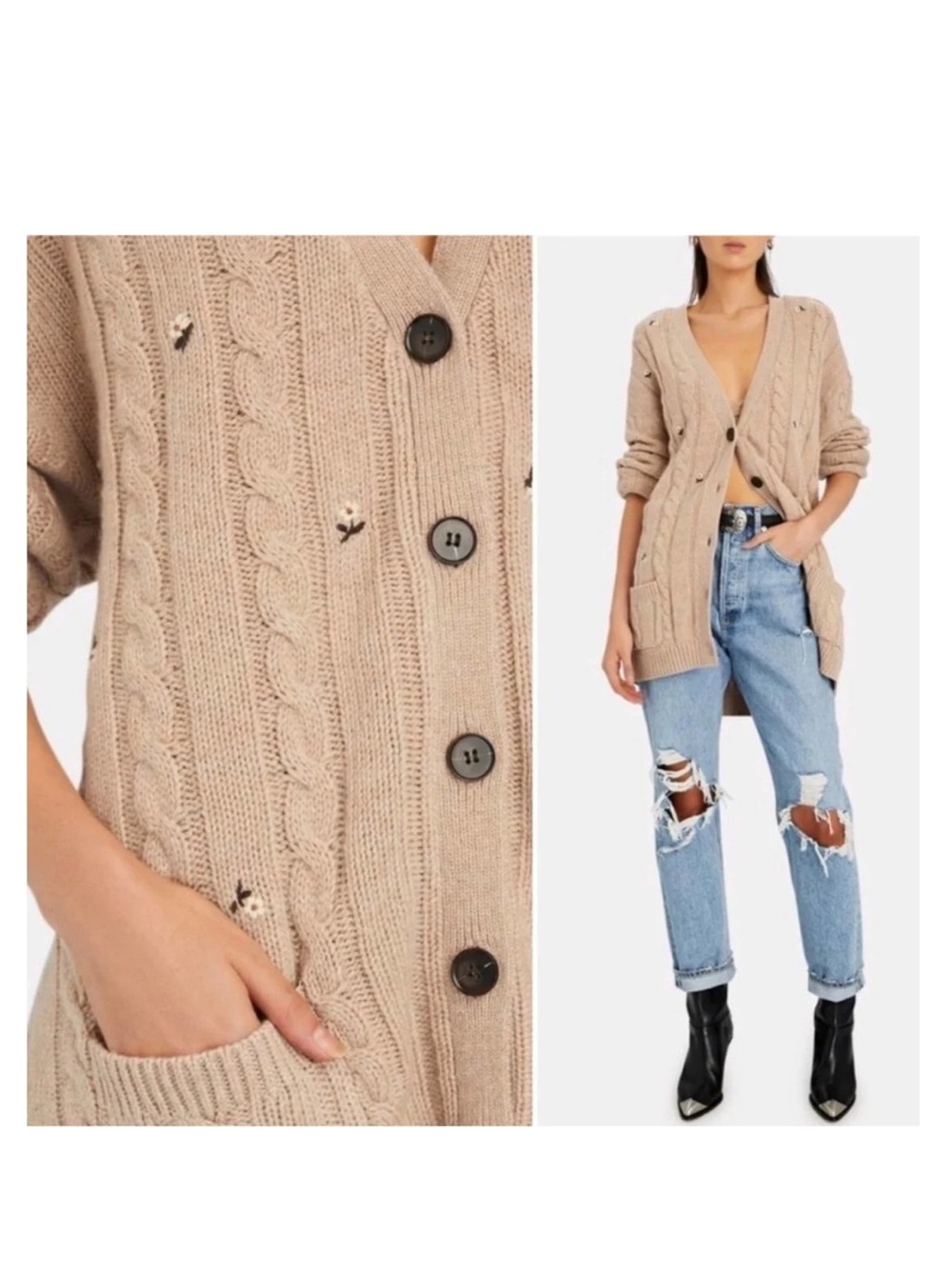 The Great FLORAL EMBROIDERED SWEATER